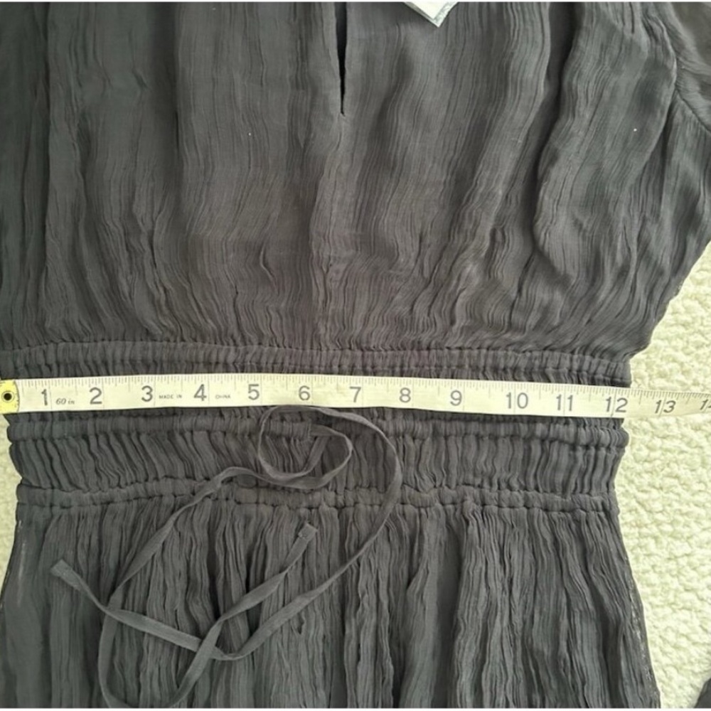 J Crew Elena Long Sleeve Black Chiffon Dress - Picture 11 of 13